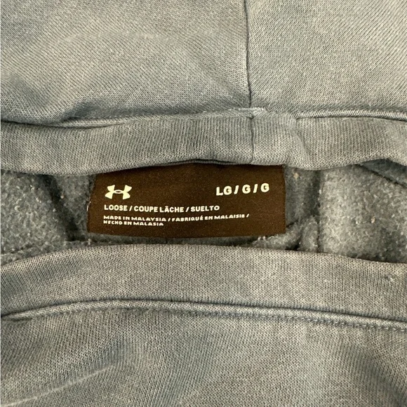 Under Armour Men’s Hoodie Gray/Blue Large Very Good Condition. Loose Fit. - Picture 4 of 4